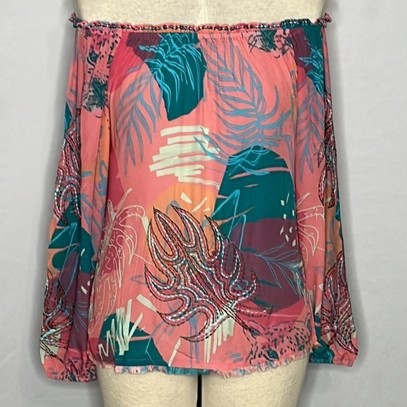 Taj by Sabrina Crippa Anastasia Top in Pink Abstract Jungle - NEW - Size Small - Picture 2 of 9